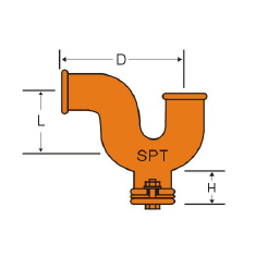 P型 存水彎附清潔頭